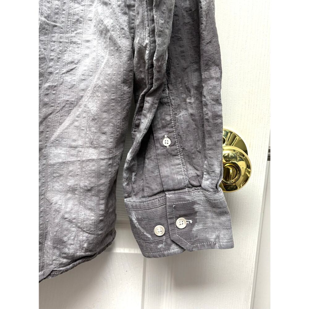 Y2K Gothic Eighty Eight Cross Shirt Gray Tie Dye Rocker Biker Button Up Size L - Picture 5 of 8
